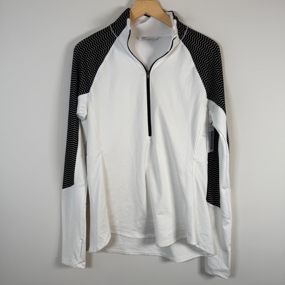 NEW DSG Women's Quarter Zip Pullover Jacket Shirt Large Chevron Athletic Top NWT